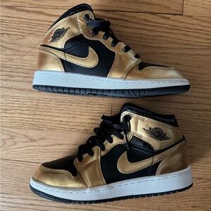 Jordan Black and Gold Interior Sneakers